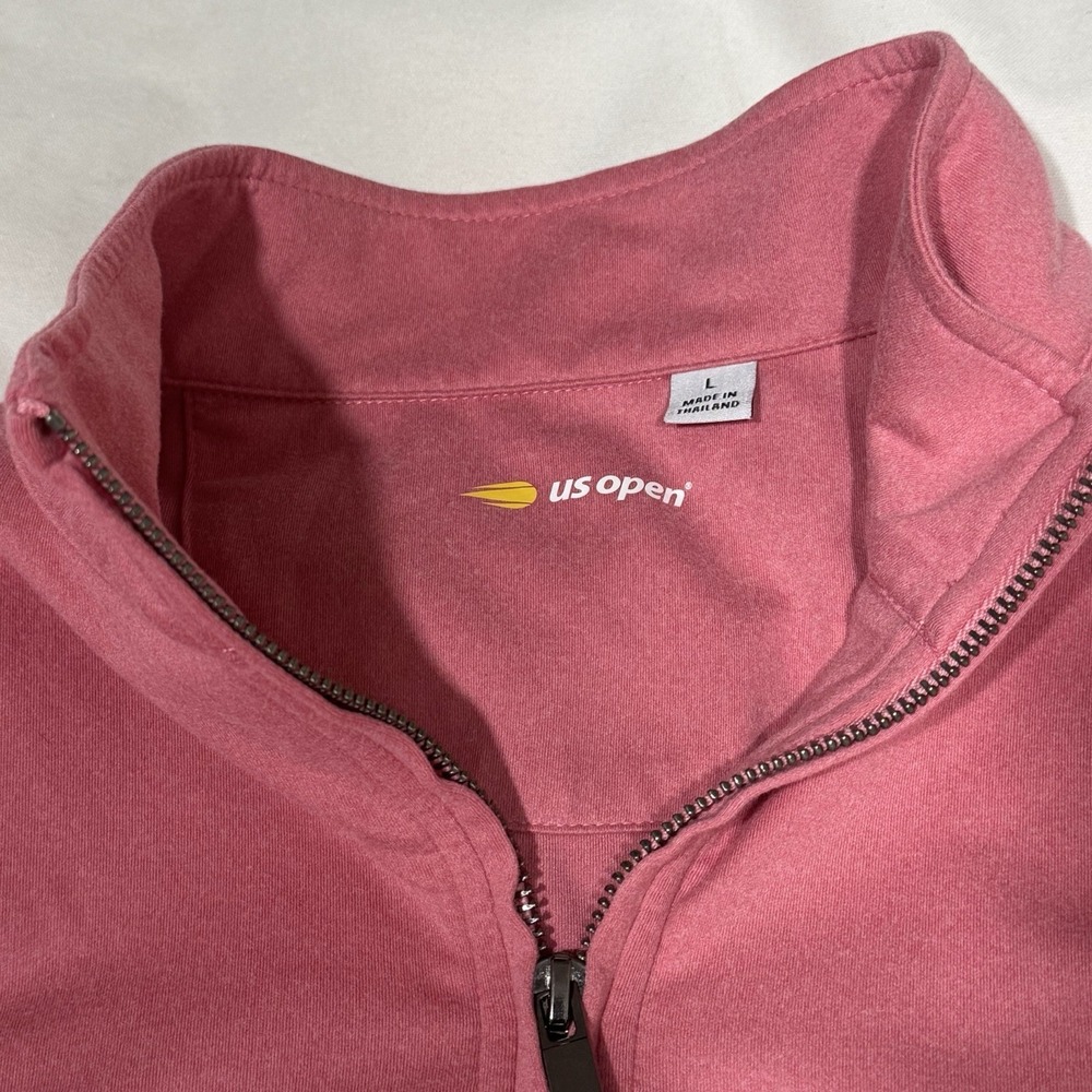 Official US Open Tennis Pink 1/4 Quarter Zip Pullover Long Sleeve Men's Large - Picture 4 of 10